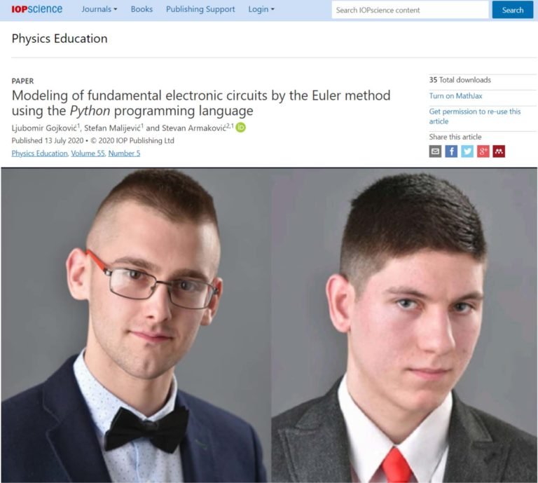 Stevan published a paper with high school students